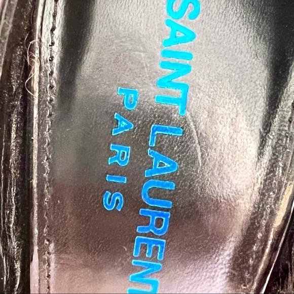 Saint Laurent YSL Limited Opyum 110 Patent Heels Blue Black 36 Authentic - Picture 6 of 13